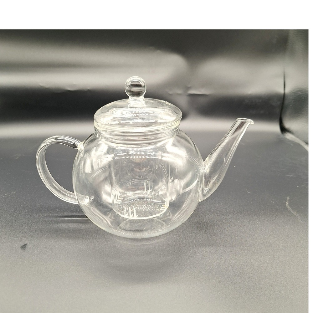 Clear Borosilicate Glass Teapot with Removable Glass Infuser and Lid 3-Piece Set